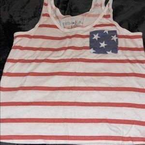 America, striped crop top